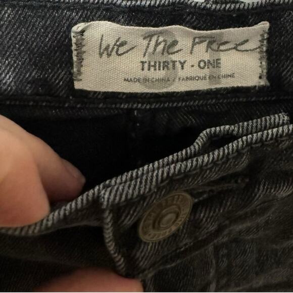 Free People Brea Denim Skirt Mini High Cutoff Distressed Faded Black Size 31 - Picture 7 of 8